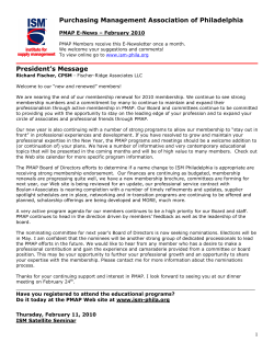 Purchasing Management Association of Philadelphia President`s