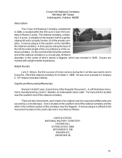 Crown Hill National Cemetery 700 West 38th Street Indianapolis