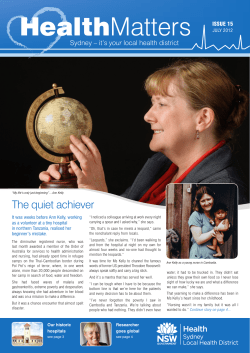 HealthMatters - Sydney Local Health District