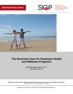 The Business Case for Employee Health and Wellness