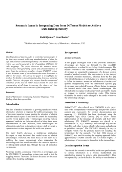 Semantic Issues in Integrating Data from Different Models to Achieve