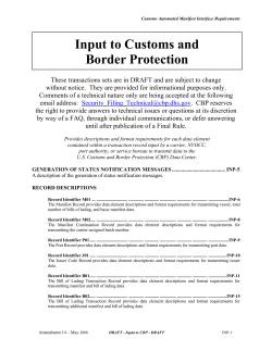 Input to Customs and Border Protection