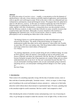 1 Armchair Science Abstract We define the notion - Philsci