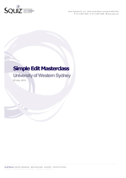 Simple Edit Masterclass - Western Sydney University