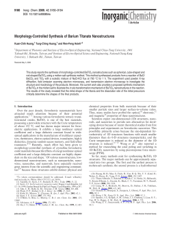 Morphology-Controlled Synthesis of Barium Titanate Nanostructures