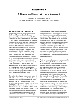 A Diverse and Democratic Labor Movement