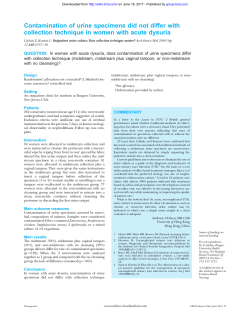 Contamination of urine specimens did not differ with