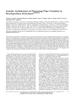 Genetic Architecture of Flowering-Time Variation