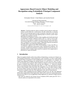 Appearance Based Generic Object Modeling and Recognition using