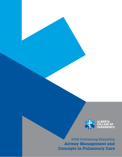 Airway Management and Concepts in Pulmonary Care