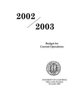 Budget for Current Operations - University of California | Office of