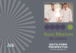 sixth form prospectus - Isaac Newton Academy