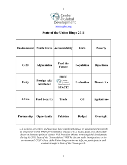 State of the Union Bingo 2011 - Center For Global Development
