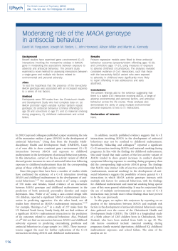 Moderating role of the MAOA genotype in antisocial behaviour