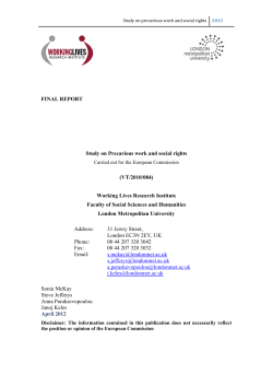 Study on Precarious Work and Social Rights