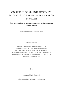 ON THE GLOBAL AND REGIONAL POTENTIAL OF RENEWABLE