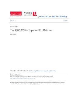 The 1987 White Paper on Tax Reform