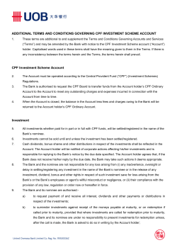 Additional Terms and Conditions Governing CPF Investment