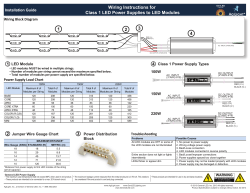 Installation guide Wiring Instructions for Class 1