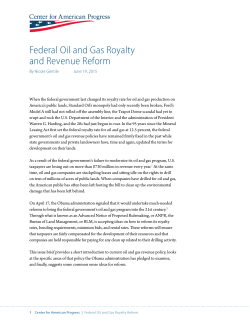 Federal Oil and Gas Royalty and Revenue Reform