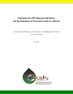 Potential of LFH Mineral Soil Mixes for Reclamation of Forested