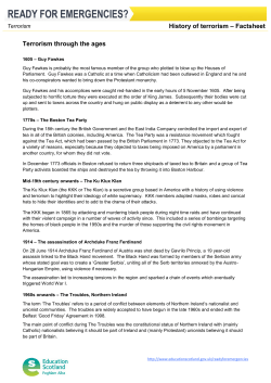 Terrorism through the ages fact sheet