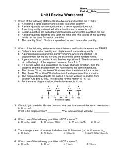Unit I Review Worksheet