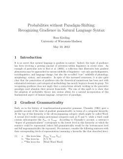 Probabilities without Paradigm-Shifting: Recognizing