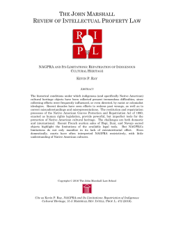 NAGPRA and Its Limitations: Repatriation of Indigenous Cultural