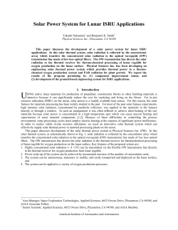 Solar Power System for Lunar ISRU Applications