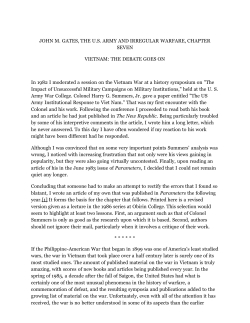 John M. Gates, Ch. 7, Vietnam: The Debate Goes On