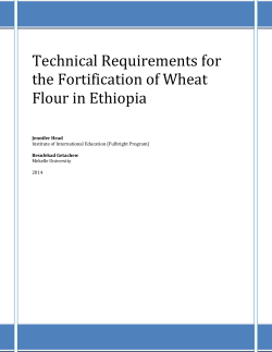Technical Requirements for the Fortification of Wheat Flour in Ethiopia