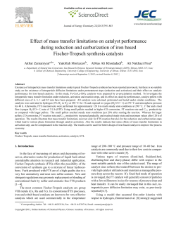 Effect of mass transfer limitations on catalyst performance during