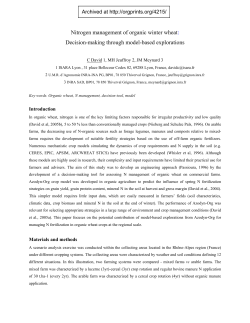 Nitrogen management of organic winter wheat: Decision
