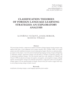 classification theories of foreign language learning strategies