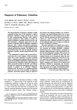 Diagnosis of pulmonary embolism