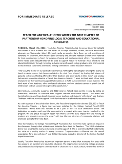 TEACH FOR AMERICA DEPLOYS LARGEST