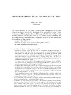 Grub chen U rgyan pa and the Mongols of China