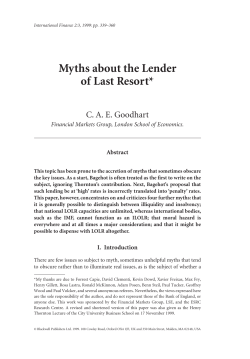 Myths about the Lender of Last Resort