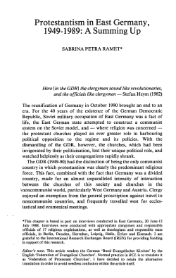 Protestantism in East Germany, 1949