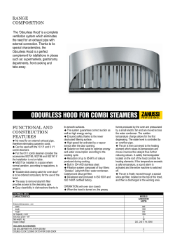 ODOURLESS HOOD FOR COMBI STEAMERS