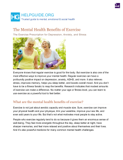 The Mental Health Benefits of Exercise: The Exercise Prescription