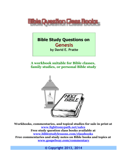 Genesis - Bible Study Lessons