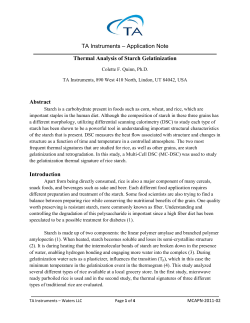 TA Instruments &ndash; Application Note Thermal Analysis of Starch