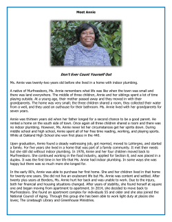 Meet Annie Don`t Ever Count Yourself Out Ms. Annie was twenty