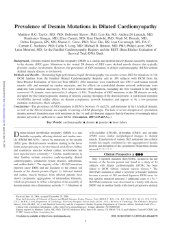 Prevalence of Desmin Mutations in Dilated