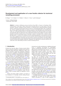 Development and application of a new freckle criterion for technical