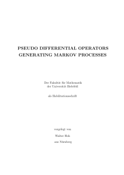 pseudo differential operators generating markov processes