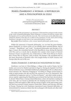 Mar&iacute;a Zambrano: a woman, a republican and a