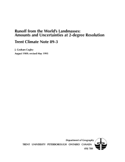 Runoff from the World`s Landmasses: Amounts